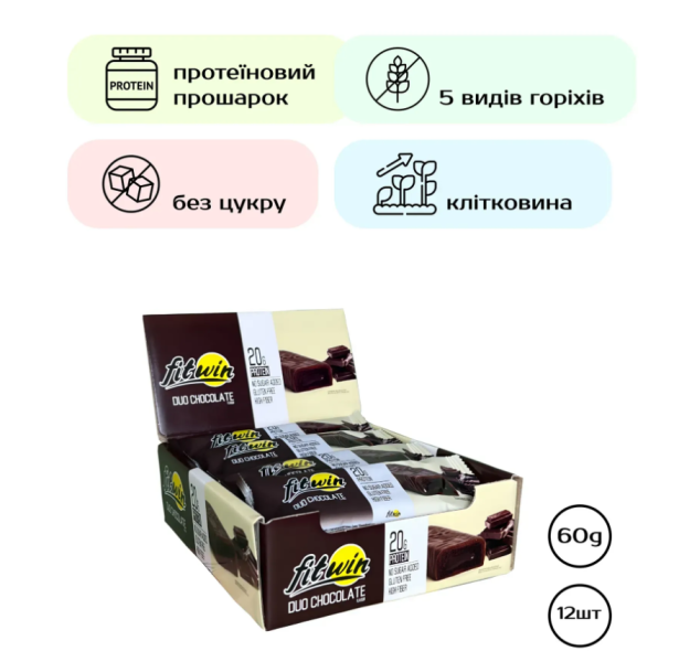Протеиновые батончики FitWin 12 шт по 60 г