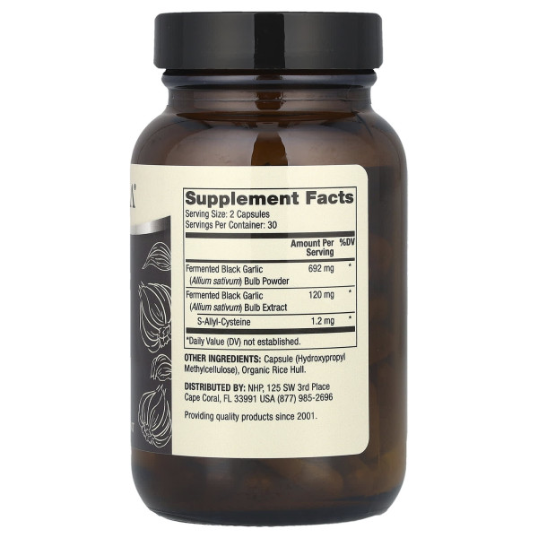 Черный чеснок ферментированный Dr. Mercola (Black Garlic) 60 капсул