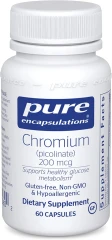 Хром піколінат Pure Encapsulations  (Chromium picolinate) 200 мкг 60 капсул