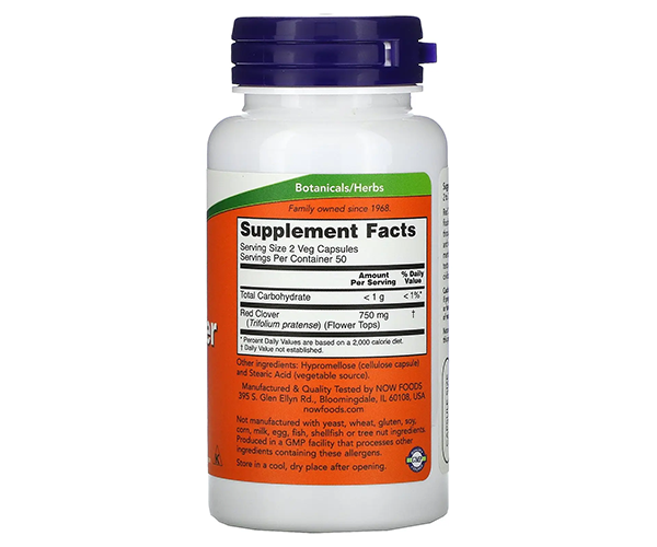 Красный клевер NOW Foods (Red Clover) 375 мг 100 капсул