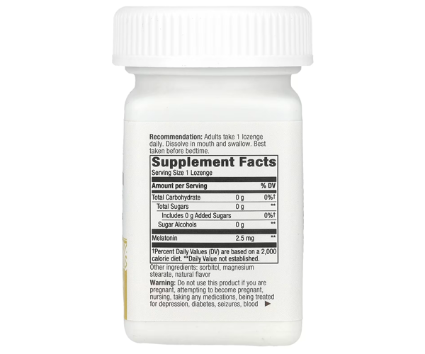 Льодяники мелатоніну Nature's Way  (Melatonin Lozenge) 2.5 мг 100 льодяників