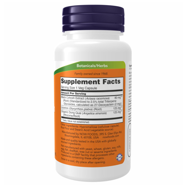 Корінь клопогону кистевидного NOW Foods (Black Cohosh Root) 80 мг 90 капсул