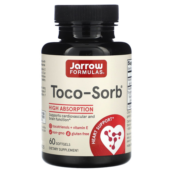 Суміш токотрієнолів та Вітаміну Е Jarrow Formulas  (Toco-Sorb) 60 капсул