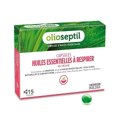 Ефірні олії для інгаляції Olioseptil (Huiles Essentielles a Respirer) 15 капсул