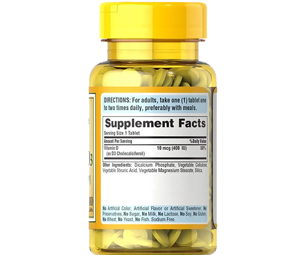 Вітамін D3 Puritan's Pride  (Vitamin D3) 400 МО 