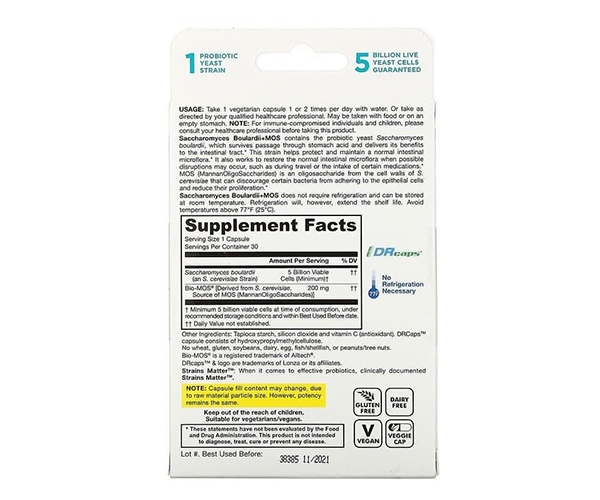 Пробіотик Jarrow Formulas  (Saccharomyces Boulardii + MOS) 5 млрд КУО 