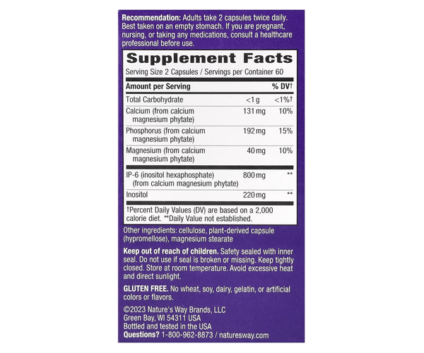 Фітинова кислота Nature's Way  (ІР-6 інозитол) (Cell Forté IP-6 & Inositol) 120 капсул