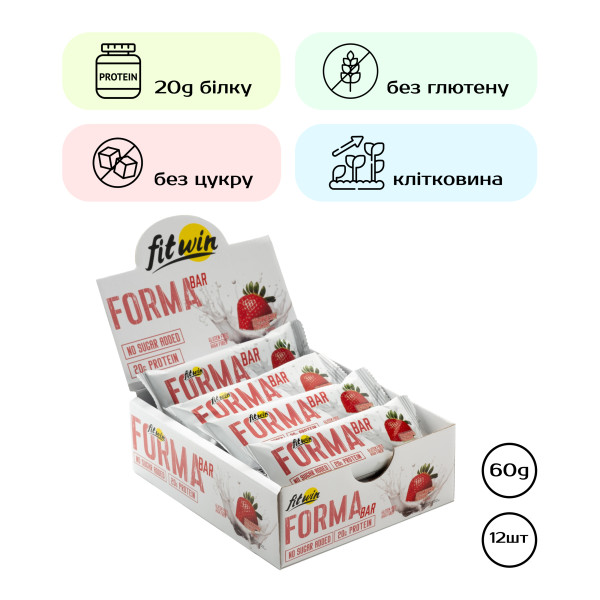 Протеїнові батончики FormaBar FitWin 12 шт по 60 гр