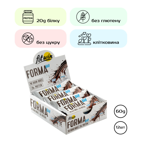 Протеїнові батончики FormaBar FitWin 12 шт по 60 гр