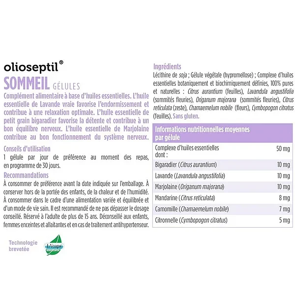 Оліосептил сон Olioseptil (OLIOSEPTIL SOMMEIL) 30 капсул