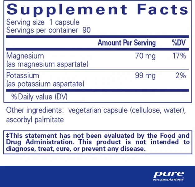 Калій Магній Pure Encapsulations (Potassium Magnesium aspartate) 90 капсул
