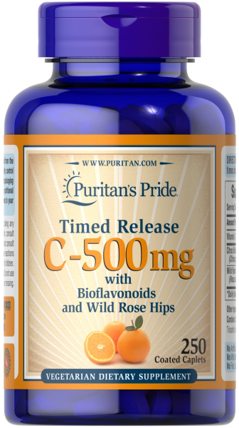 Витамин C с биофлавоноидами и шиповником Puritan's Pride (Vitamin C with bioflavonoids&rose hips) 500 мг 