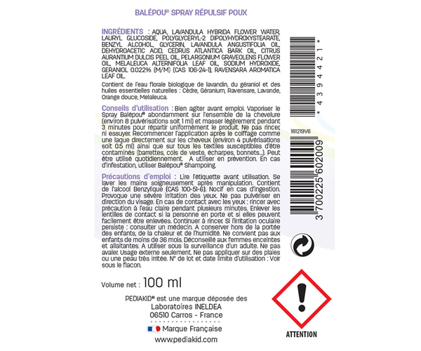 Защитный спрей от вшей Pediakid (Balepou Spray) 100 мл