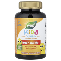 Підтримка функцій мозку для дітей Nature's Way (Kids Brain Builder) 60 жувальних цукерок зі смаком лимонаду