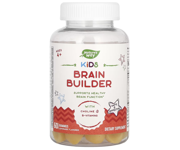 Підтримка функцій мозку для дітей Nature's Way (Kids Brain Builder) 60 жувальних цукерок зі смаком лимонаду