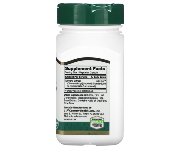 Куркумін 21st Century  (Curcumin 95) 500 мг 45 капсул