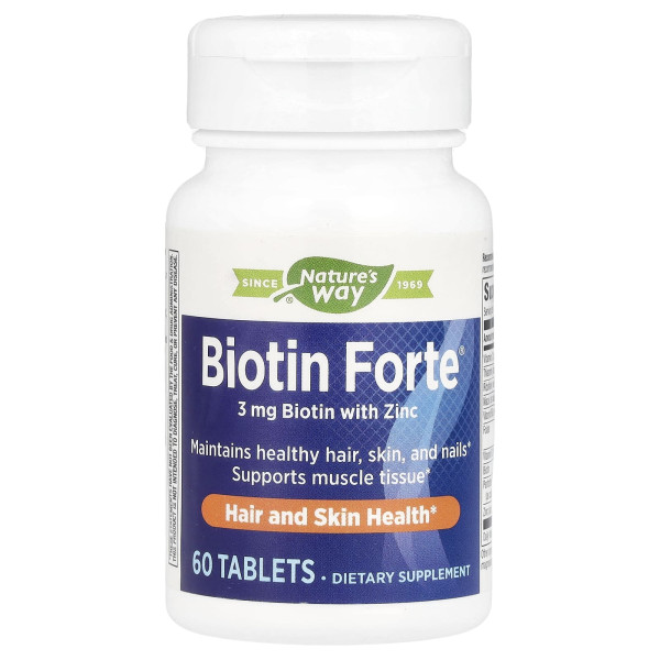 Біотин Форте з цинком Nature's Way   (Biotin Forte with Zinc) 60 таблеток