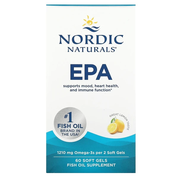 ЭПК Nordic Naturals EPA 1210 мг со вкусом лимона 60 капсул 