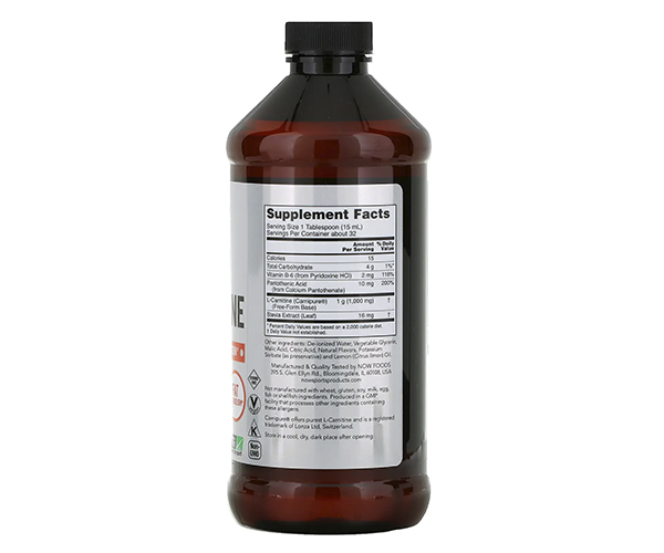 Л-Карнитин жидкий NOW Foods (L-Carnitine) 1000 мг 473 мл с цитрусовым вкусом