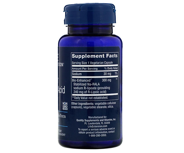 Супер R-ліпоєва кислота Life Extension (Super R-Lipoic Acid) 240 мг 60 капсул