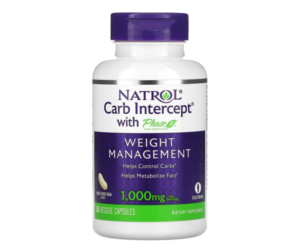 Добавка для знижения ваги Natrol  (Carb Intercept phase 2) 500 мг 