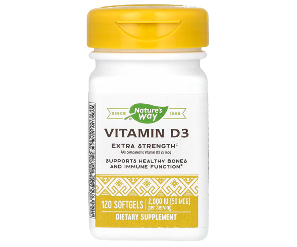 Витамин D3 повышенной силы действия Nature's Way (Vitamin D3) 2000 МЕ 120 капсул