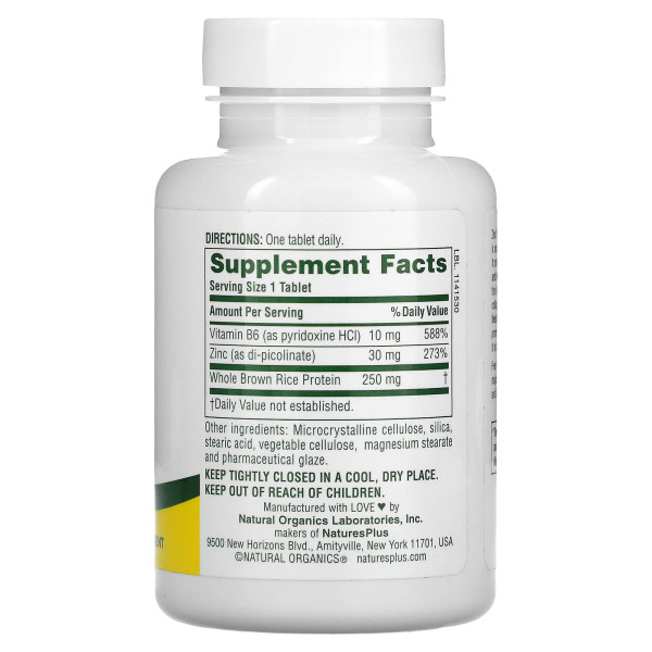 Піколінат цинку з вітаміном B6 Natures Plus (Zinc Picolinate B6) 120 таблеток