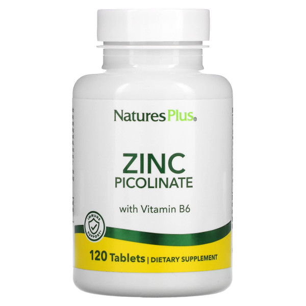 Піколінат цинку з вітаміном B6 Natures Plus (Zinc Picolinate B6) 120 таблеток