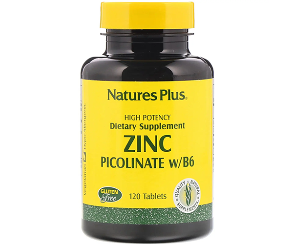 Піколінат цинку з вітаміном B6 Natures Plus (Zinc Picolinate B6) 120 таблеток