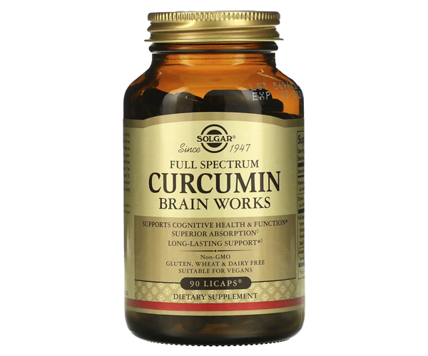 Куркумин для поддержки когнитивного здоровья Solgar (Curcumin Brain Works) 90 капсул