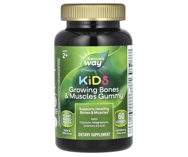 Формула для росту кісток та м'язів для дітей Nature's Way  (Kids Growing Bones & Muscles Gummy) 60 жувальних цукерок з ягідним смаком