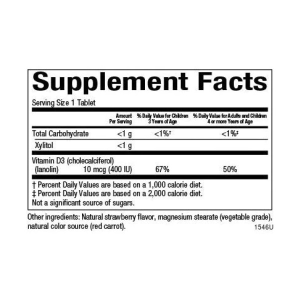 Витамин Д3 для детей Natural Factors (Big Friends Vitamin D3) 400 МЕ 250 жевательных таблеток с ягодным вкусом