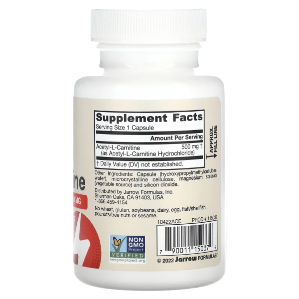 Ацетил L-карнитин Jarrow Formulas (Acetyl L-Carnitine) 500 мг 