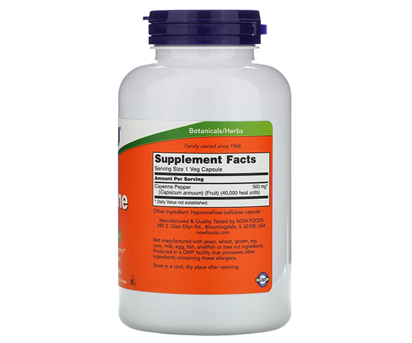 Кайенский перец NOW Foods (Cayenne) 500 мг 