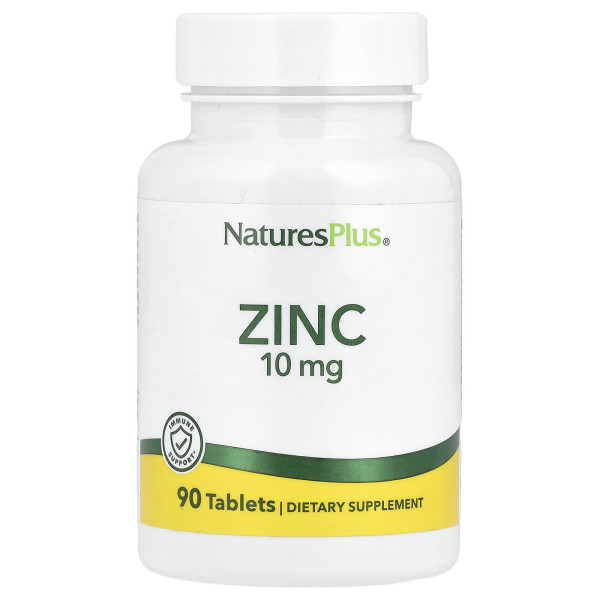 Цинк Natures Plus  (Zinc) 10 мг 90 таблеток