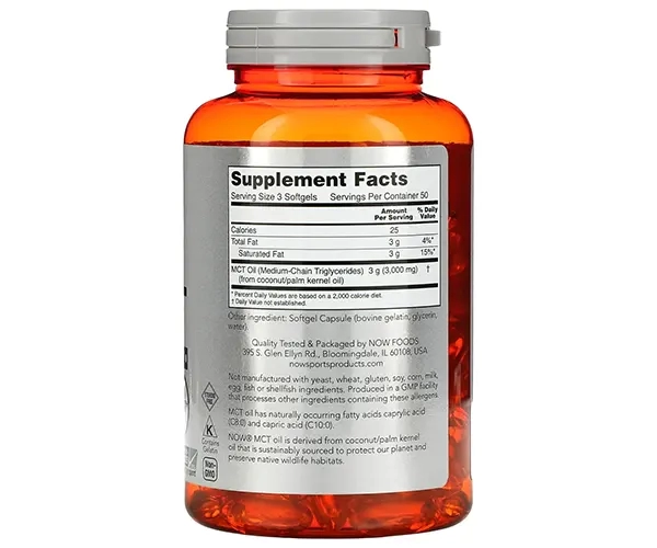 Олія МСТ NOW Foods  (MCT Oil) 1000 мг 150 капсул