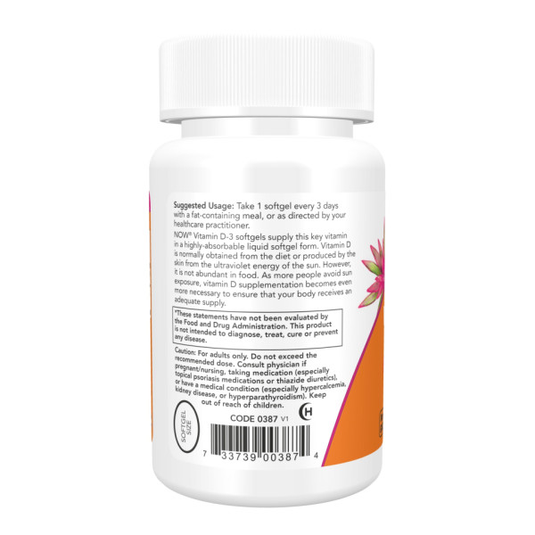 Вітамін Д3 Now Foods (Vitamin D-3) 10,000 МО 30 капсул