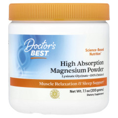 Магній хелат Doctor's Best  (High Absorption Magnesium Powder) 200 г