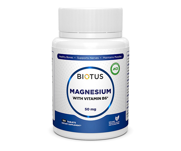 Магній з вітаміном В6 Biotus  (Magnesium with Vitamin B6) 50 мг/1.5 мг 