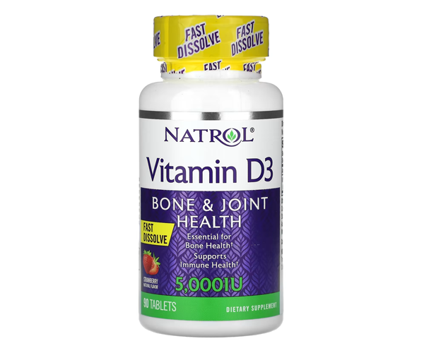 Витамин D3 Natrol (Vitamin D3) 5000 МЕ 90 таблеток со вкусом клубники