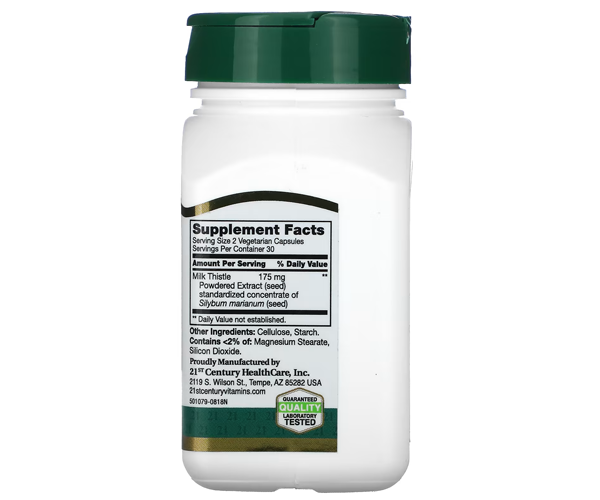 Экстракт расторопши 21st Century (Milk Thistle extract) 175 мг 