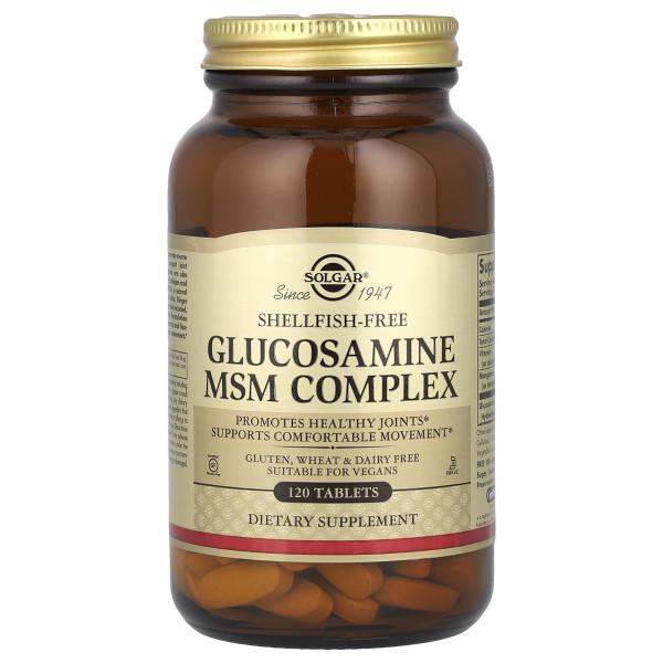 Глюкозамін і МСМ Solgar (Glucosamine & MSM) 120 таблеток