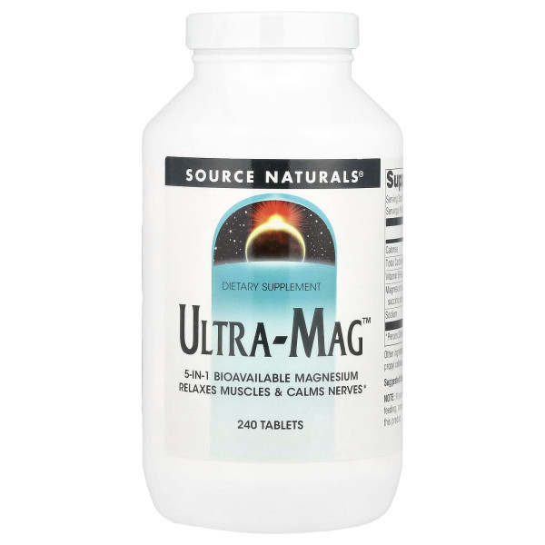 Магний ультра Source Naturals (Ultra-Mag) 200 мг 240 таблеток