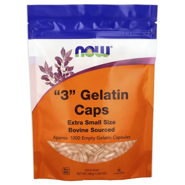Порожні капсули "3" NOW Foods  ("3" Gelatin Caps) 1000 капсул