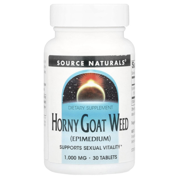 Екстракт горянки Source Naturals (Horny Goat Weed) 1000 мг 30 таблеток