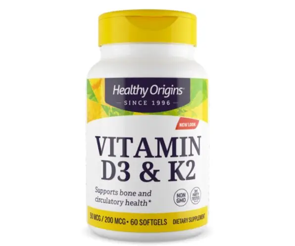 Витамин Д3 и К2 Healthy Origins (Vitamins D3 & K2) 2000 МЕ/200 мкг 