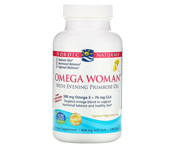 Омега + вечірня примула для жінок Nordic Naturals (Omega with evening primrose) 120 капсул зі смаком лимона
