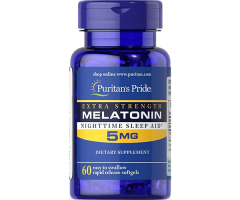 Мелатонін Екстра Сила Puritan's Pride (Extra Strength Melatonin) 5 мг 60 капсул