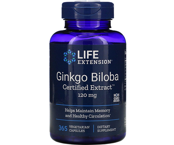 Гинкго Билоба сертифицированный экстракт Life Extension (Gingko Biloba) 120 мг 365 капсул