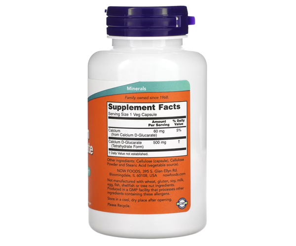 Глюкорат кальция NOW Foods (Calcium D-glucarate) 500 мг 90 вегетарианских капсул